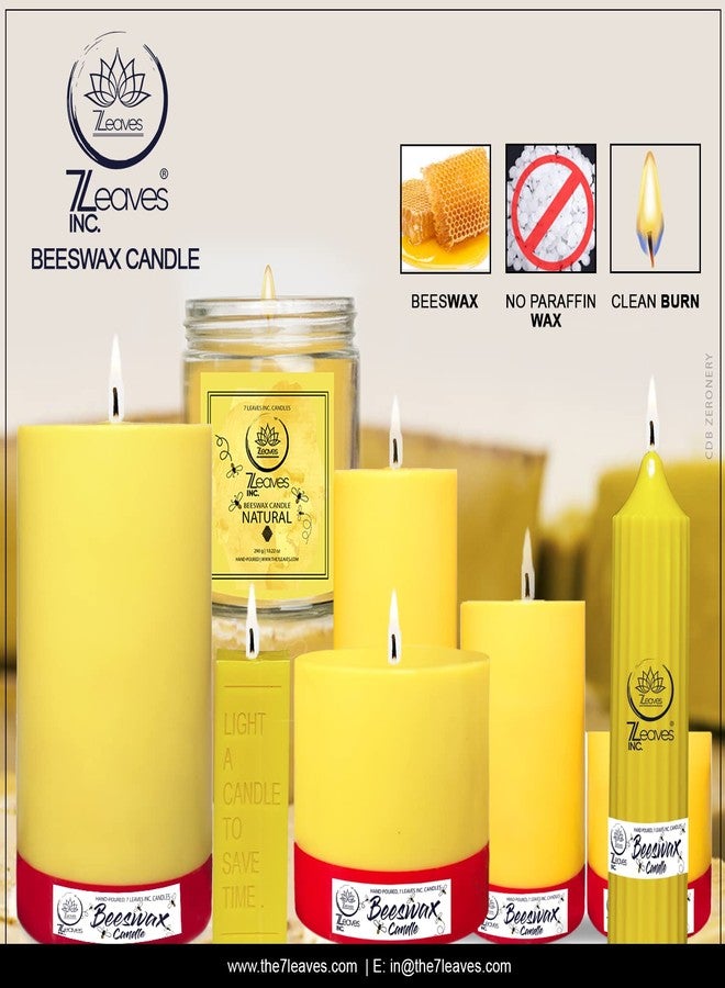 7LEAVES INC. 7LEAVES INC® - Beeswax 600g Handmade Pillar Candle, 6" inch Pure Natural Beeswax Pillar Candle (3"x 6") Purifies The air, relieves Stress, Candle for Good Health (BEESWAX600G) - Image 5